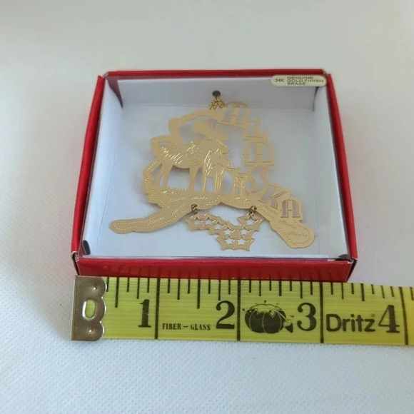 ALASKA 24k Christmas Ornament- Moose family- Alaska state souvenir ornament - Picture 7 of 8